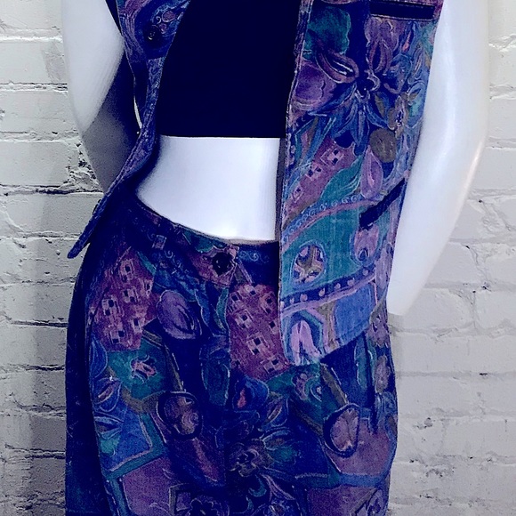 Vintage Patterned Skirt & Vest Set - Picture 8 of 14